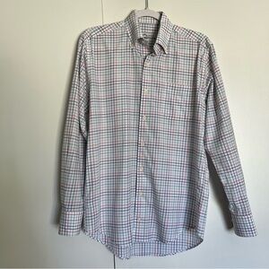 Peter Millar Men’s Long Sleeve Plaid Button Up Blue Red Green size small